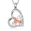 CRMAD Piano Necklace Sterling Silver Love Heart Piano Gifts for Women Daughter Girls Sister Piano Players Musicians