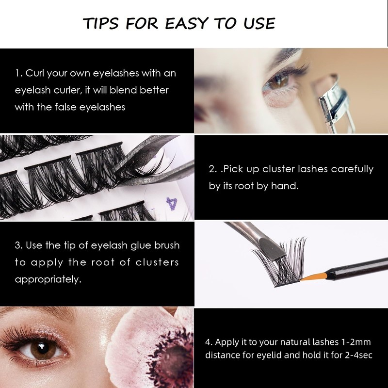 Lash Clusters 144 Pcs Individual Lashes Clusters Eyelash Extensions False
