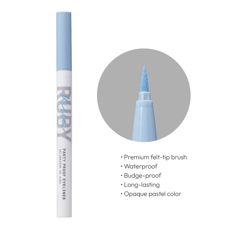 Ruby Kisses Party Proof Eyeliner, Pastel Colors Premium Felt-tip Waterproof