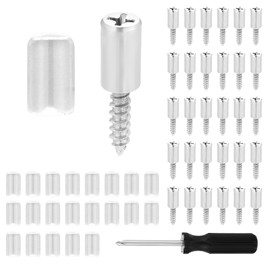 Faankiton Pack of 100 Self-Tapping Integrated Screw, Self-Tapping Shelf Supports, One Piece Shelf Pins with Non-Slip Sleeve, Self-Tapping Shelf Holder, Cabinet Shelf Holder