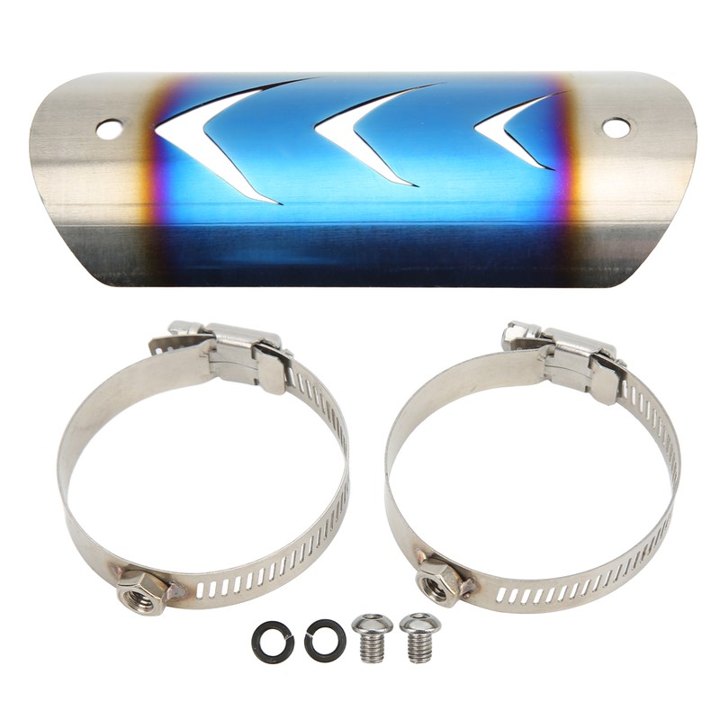 Exhaust Muffler Pipe Protector Stainless Steel Heat Shield Cover Universal