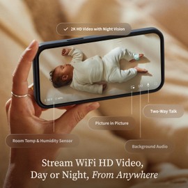 Owlet Dream Sight (Gen 3) Smart Video Baby Monitor | 2K HD Camera w/Night Vision | Detects Crying, Motion & Temperature | Customizable Alerts | Two-Way Talk | Secure Wi-fi