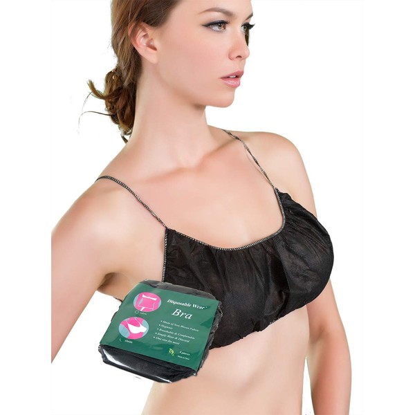 APPEARUS 30 Ct. Disposable Bra - Disposable Spa Top Underwear Brassieres for Spray Tanning Black