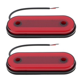 ECSiNG 2X Car Rear Side Oval Marker Light 12V-24V 20 LEDs Red for Trailer Truck