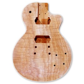 BexGears DIY Electric Guitar Kits Okoume wood Body curved top with mahogany veneer cover maple neck & composite ebony fingerboard