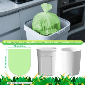 Expspru 13 Gallon/50L Biodegradable Trash Bags Kitchen Garbage Bags Green Large Compostable Bags Recycling bags for Garden,60 Count