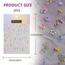 Auiremrti Nagelsticker Set - Selbstklebende Nail Sticker, Nageldesign Zubehör, Nail Art, Nagelaufkleber für Fingernägel, Blumen Nagelsticker, Nagel Deko