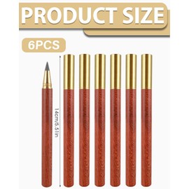 TPZORJX 6 Pack Wooden Pencils, Reusable Permanent Pencils, No Need to Sharpene, Inkless Pens for Writing and Drawing, Suitable for Students, Home Office, School Supplies