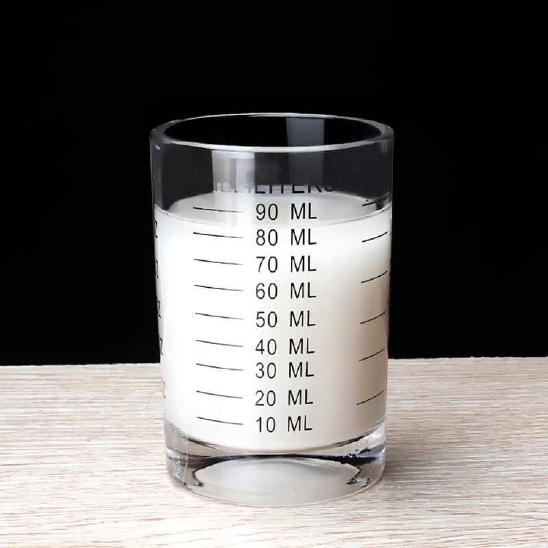 Shot Glass Measuring Cup 3 Ounce/90ML Liquid Heavy High Espresso