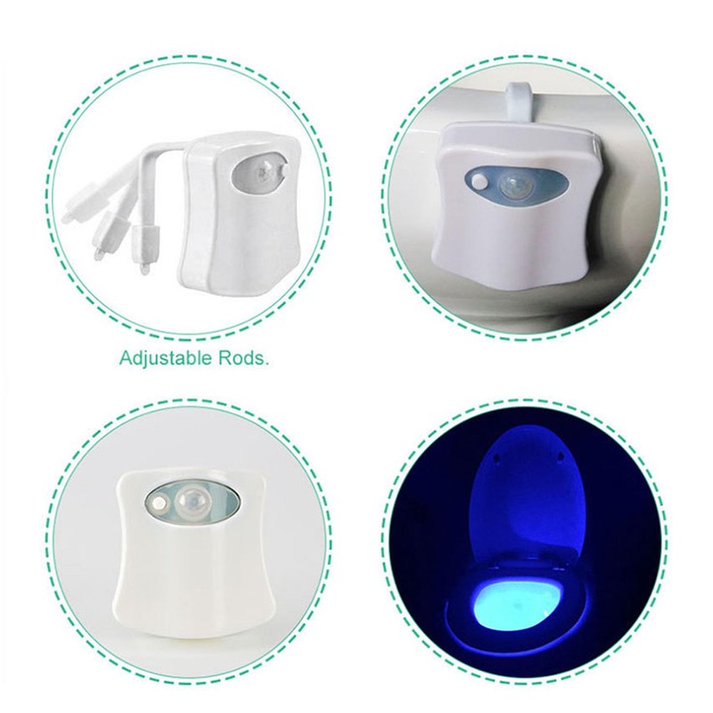 INTSUPERMAI Toilet Night Light 8 Color Motion Sensor LED Toilet