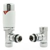 Hot Flow White Marella Modern Thermostatic Radiator Valve Angled TRV.