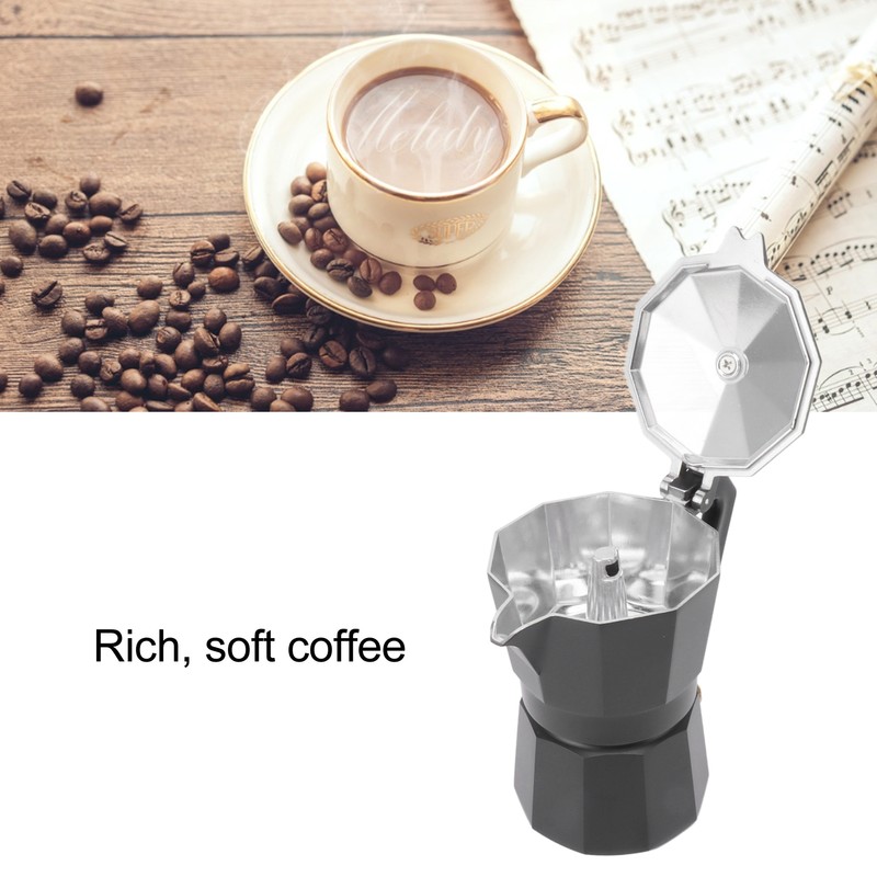 Stovetop Moka Pot Italian Hand Brewed Coffee Maker Aluminum Alloy