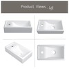MEJE 16-Inch Wall Hung Basin Sink Combo, Small Cloakroom Basin,
