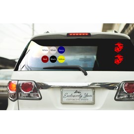 Red Vinyl USMC Eagle, Globe, and Anchor Window Decal Pair