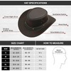 BRANDSLOCK Cowboy Hat Women Men Real Leather Western Style Wide