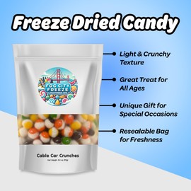 Freeze Dried Sweet Rainbow Candy – Light & Crunchy Premium Freeze Dried Snack – Cable Car Crunches (Medium, 3.5 oz)