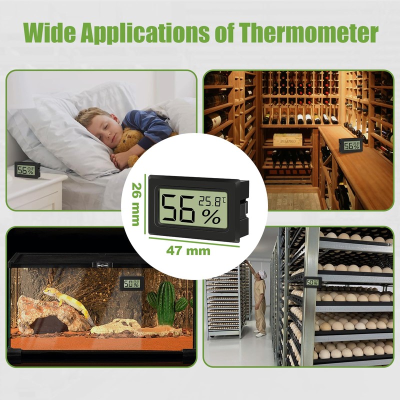 Hydrometer with Thermometer, Mini Hygrometer Digital, Indoor Hygrometer, for Greenhouse/Wine