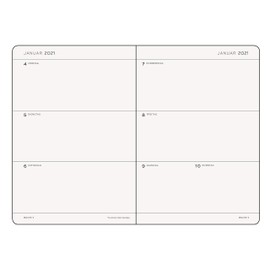 Weekly Calendar 2021 Hardcover Medium (A5), 12 Months, Pacific Green, German