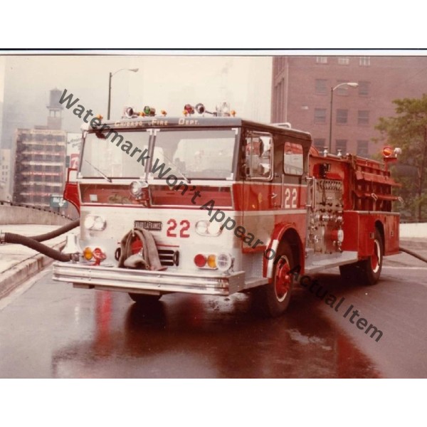 Ward LaFrance Chicago Fire Truck Engine 22 Photograph Print 8.5x11"