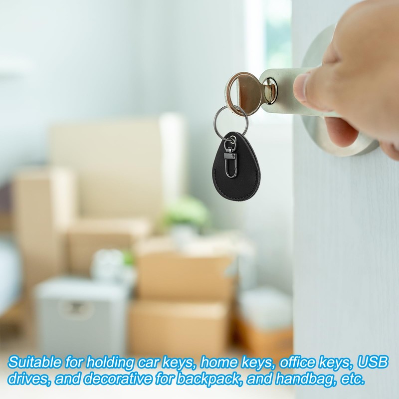 PATIKIL Leather Key Fobs, 3 Pack, Black