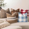decorUhome Faux Fur Plaid Throw Pillow Covers 18X18 Set of