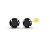 Solid 14K Yellow Gold 5mm Round Natural Black Onyx Birthstone