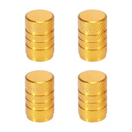 X AUTOHAUX 4pcs Round Car Tire Valve Stem Caps Dust Covers 7mm Universal Yellow