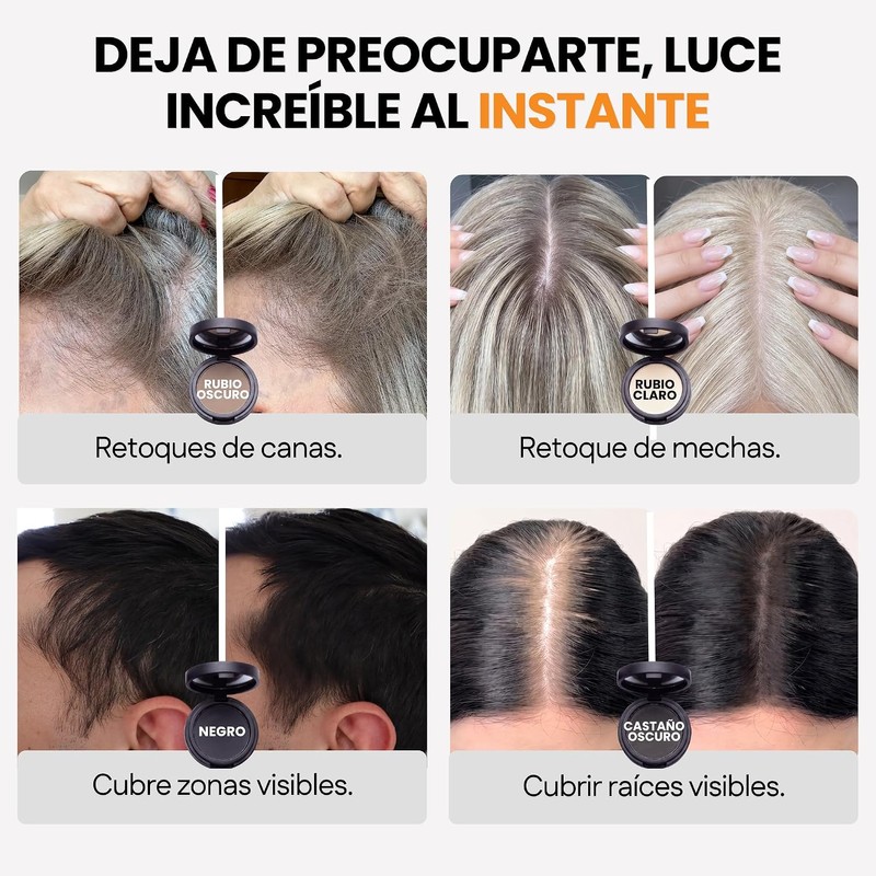 Polvo para Retocar Raíces Henrys Negro 4g – Volumen y