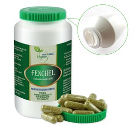 VITA IDEAL Vegan® Fennel Seeds 360 Capsules Foeniculum Vulgare Daily Serving 900 mg Fennel Seeds Pure Powder Natural, Vegetable and No Additives