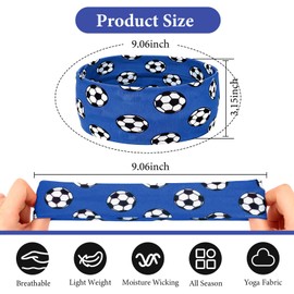 ANBALA 8Pcs Soccer Headbands for Girls Boys, Elastic Athletic Headbands for Running Yoga Workout, Sports Hairbands Soccer Team Gifts for Girls