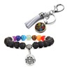 Fashion 7 Chakra Tassel Keychain with 1 Pcs 8mm 7