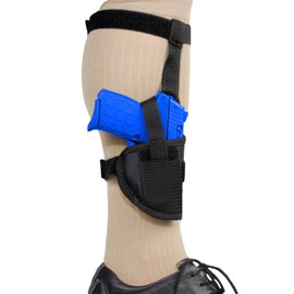 Barsony Black Nylon Ankle Holster for Colt Mustang Pony right