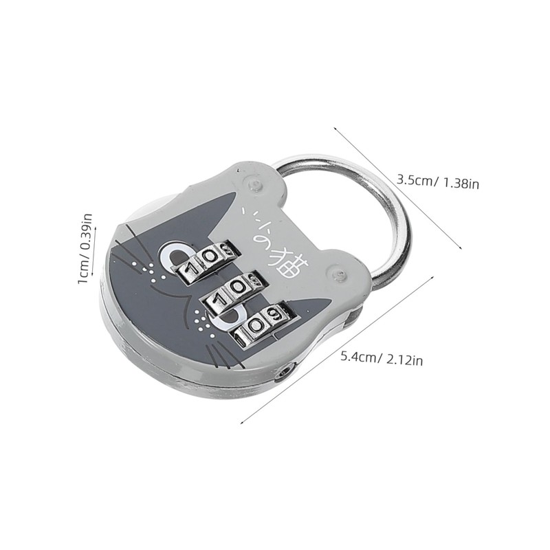 Operitacx Pack of 4 Cat Shape Code Lock Cartoon Combination