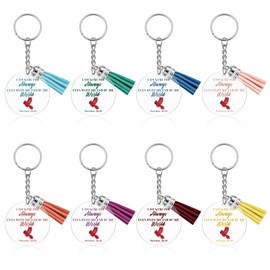 Baipilu 8 Pcs Christian Gifts for Women Bulk Acrylic Keychain Christian Keychains with Inspirational Bible Verses Religious Gifts for Women Men Scripture Keychain for Men Church Gift