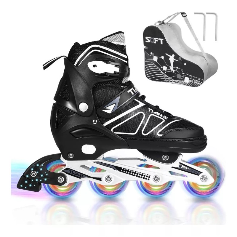 XTT Patines Profesionales De Línea Ajustables Luces Leds
