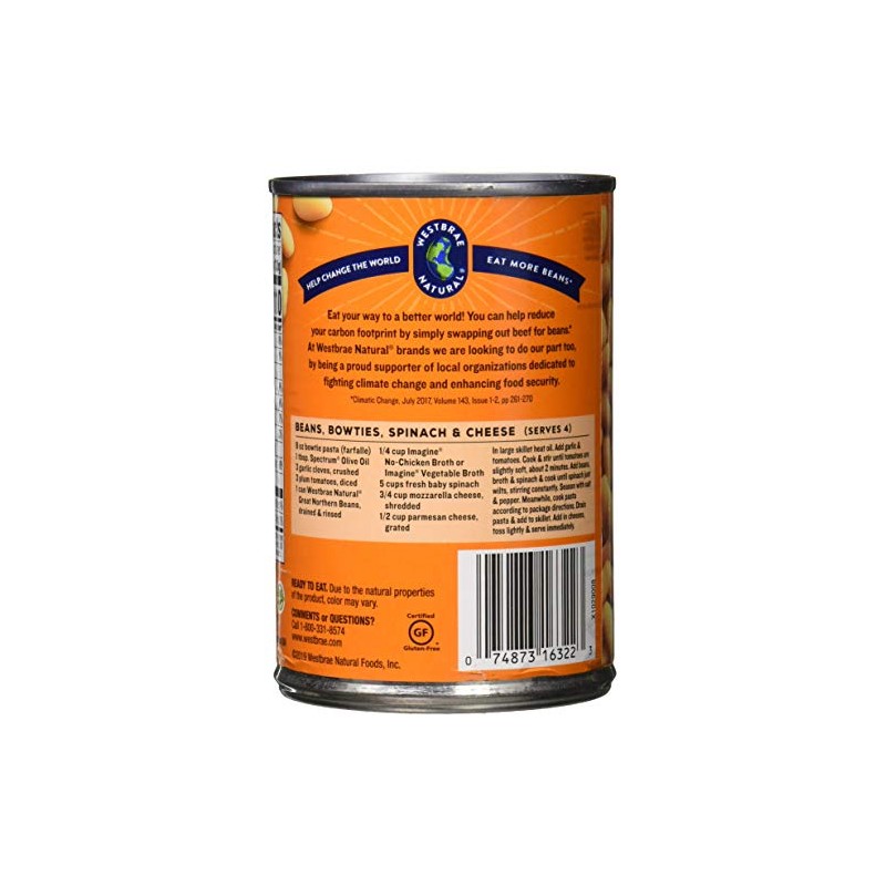 Westbrae Natural Organic Great Northern Beans, No Salt Added, 15