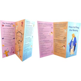 Pray the Rosary Set for Children Complete Large How to Pray the Rosary Hail Mary Our Father Holy Cards and Lady of Fatima Cards Kids Sunday School Classroom Congregration Pack and Instuctionsand