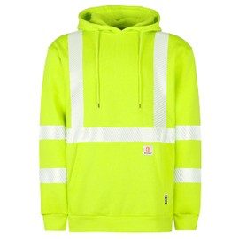 BOCOMAL FR Hoodies High Visibility Cotton Fleece Hi-vis Mid-Weight Flame Resistant Reflective Hooded Sweatshirts