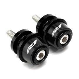 MOWOK For Yamaha R1 YZF-R1 R1M YZFR1 Motorcycle Accessories CNC Aluminum 6mm Swing Arm Stand Screws Swingarm Spools Sliders (Black)