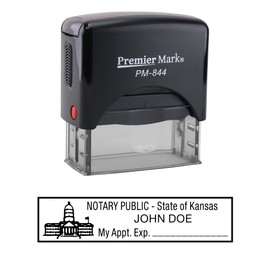Premier Mark Notary Self-Inking Stamp for All 50 States - Meets State Specifications (Kansas)