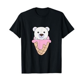 Polar Bear Bear Strawberry Ice Cream Waffle Kawaii T-Shirt