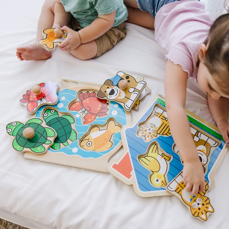 Melissa & Doug Animals Jumbo Knob Wooden Puzzles Set -