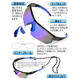 Rilobi Polarized Sports Sunglasses, Recommended by Road Cyclist, 5 Interchangeable Lenses, 2 Frames, Men's, Women's, Ultra Lightweight, UV400, Cycling, Running, Fishing, Golf, Baseball Glasses