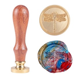 craspire Wax Seal Stamp Dragonfly Seal Stamp Retro Wooden Stamp Removable Brass Head for Invitations Greeting Cards Gift Wrapping