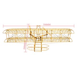 dino 3D Wooden Puzzle DIY Wright Flyer Wooden Craft Model Planes, Laser Cutting Balsa Wood Aeroplane Kits to Building, Educational Assembly Puzzle Model Aeroplane Construction Toy Gift