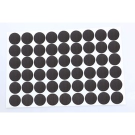 Mini Skater 1 Sheet/54Pcs 20mm Wooden Furniture Accessories Self Adhesive PVC Material Decoration Furniture Cabinet Screw Cap Covers Hole Stickers (Black Walnut)