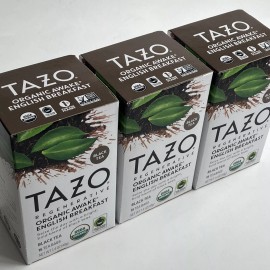 TAZO Regenerative Organic Breakfast Black Tea Bags, 16 Count - 3 Boxes=48 Bags