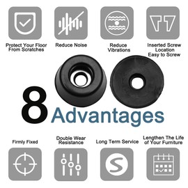 sourcing map Pack of 12 Chair Leg Caps Protective Buffer Furniture Buffer Rubber Buffer Noise Damping Pads Stop Buffer Diameter 17 x 14 x H 10 mm