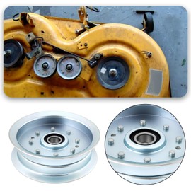 ECSiNG 1pc Mower Flat Idler Pulley GY22082 GY20629 Lawn Mower Pulley Compatible with John Deere D100 D120 D140 Series Lawn Tractors