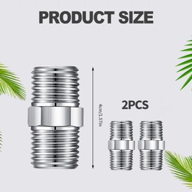 2 PCS Stainless Steel Shower Hose Connector 1/2 Inch Durable and Damage Resistant Shower Pipe for Air Hoses Fuel Hoses Shower Hoses Water Pipe Connectors for Home Kitchen and Bathroom